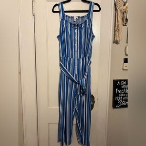 Blue Striped Women's Jumpsuit